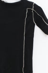 BASERANGE Ruffled Ribbed Cotton T-shirt BAS-TTO3-RB-SU24-HEI Black TTO3-RB-000